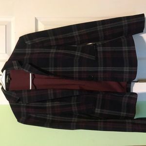 Express Purple Plaid Pantsuit